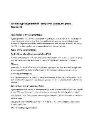 What Is Hyperpigmentation