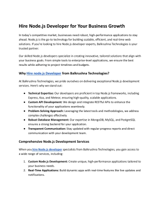 Hire node js developer