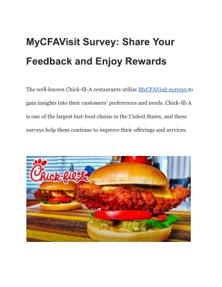 Chick-fil-A Customer Experience Survey (US) - Welcome