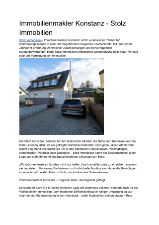Immobilienmakler Konstanz - Stolz Immobilien
