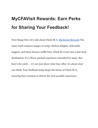 Chick-fil-A Customer Experience Survey (US) - Welcome