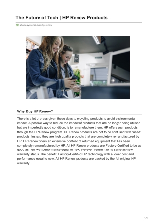 HP Renew Sustainable IT Solutions for a Greener Future