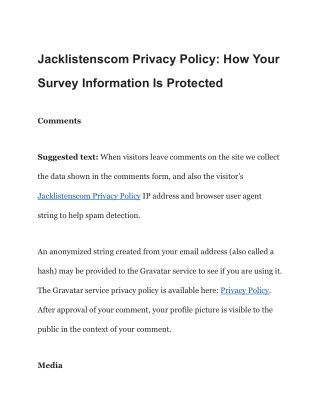 JackListens.Com – Jack Listens Survey - Win A Jumbo Jack