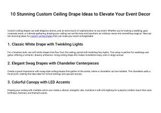 10 Stunning Custom Ceiling Drape Ideas to Elevate Your Event Decor