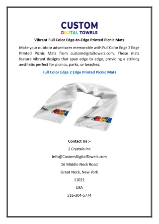 Vibrant Full Color Edge-to-Edge Printed Picnic Mats