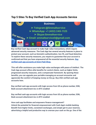 Top 5 Sites To Buy Verified Cash App Accounts Service (1)