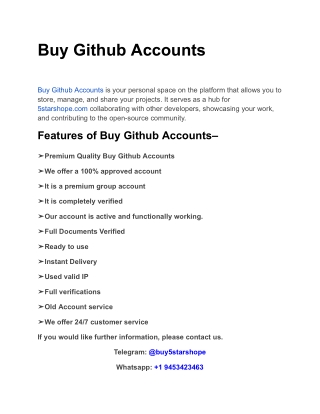 Buy Github Accounts