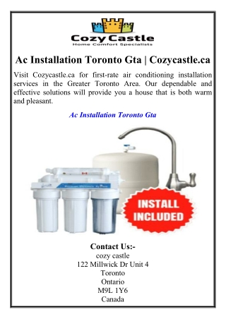 Ac Installation Toronto Gta | Cozycastle.ca