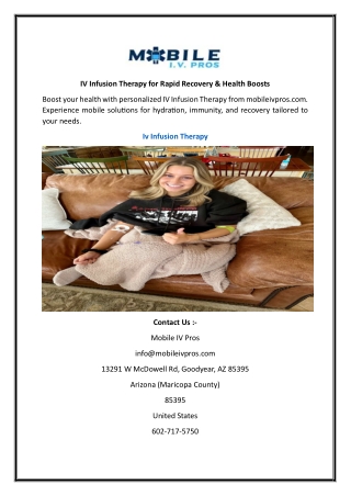 Surprise Mobile IV Infusions – Hydration & Wellness at Home