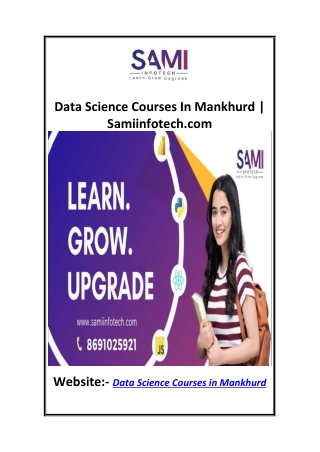 Data Science Courses In Mankhurd  Samiinfotech.com
