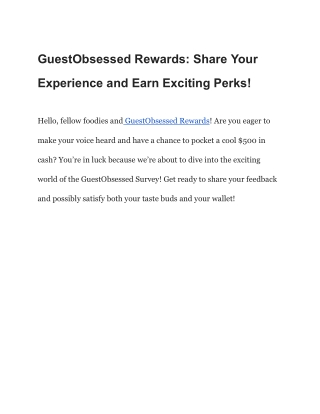 Guestobsessed – Guest Obsessed Survey – Free Sandwich