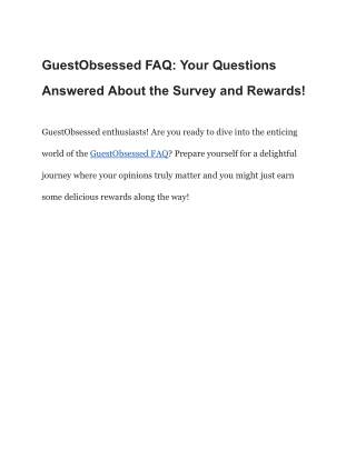 Guestobsessed – Guest Obsessed Survey – Free Sandwich