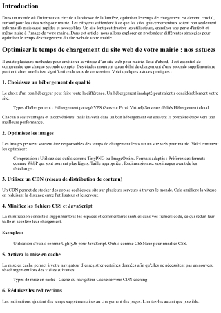 Optimiser le temps de chargement du site web de votre mairie : nos astuces