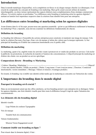 Les différences entre branding et marketing selon les agences digitales