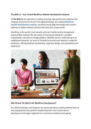 The Web Co – Your Trusted WordPress Website Development Company