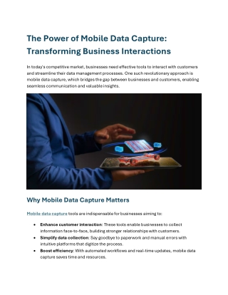 The Power of Mobile Data Capture Transforming Business Interactions