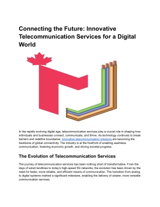 Connecting the Future_ Innovative Telecommunication Services for a Digital World