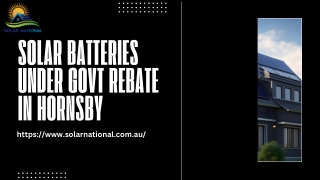 Solar Batteries Under Govt Rebate in Hornsby