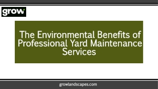 The Environmental Benefits of Professional Yard Maintenance Services