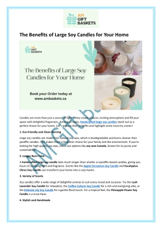 The Benefits of Large Soy Candles for Your Home