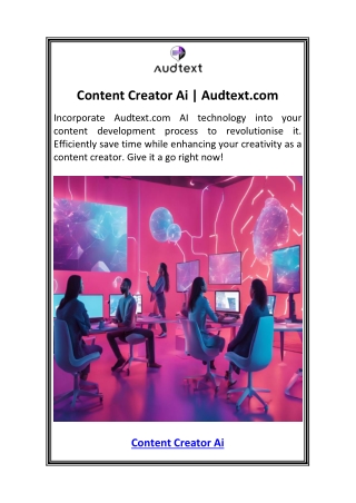 Content Creator Ai  Audtext.com