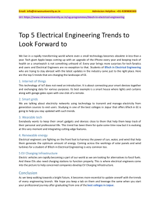 Top 5 Electrical Engineering Trends to Look Forward to
