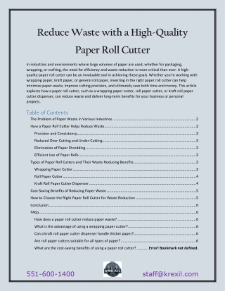 Reduce Waste with a High-Quality Paper Roll Cutter