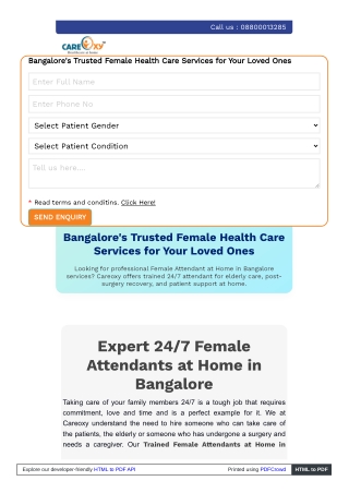 The Role of Female Attendants in Home Care Services