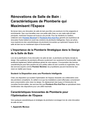 Rénovations de Salle de Bain _ Caractéristiques de Plomberie qui Maximisent l'Espace (1)