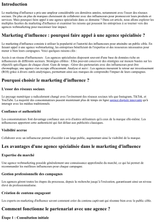 Marketing d'influence : pourquoi faire appel à une agence spécialisée ?
