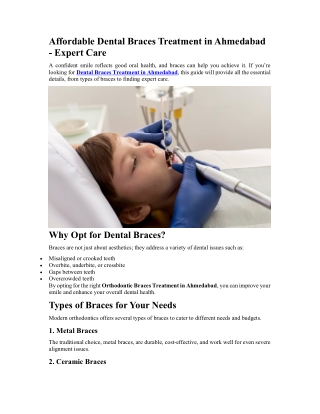 Affordable Dental Braces Treatment in Ahmedabad