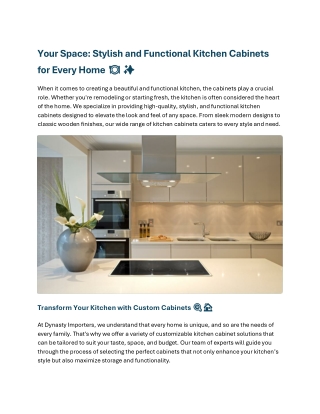 Your Space Stylish and Functional Kitchen Cabinets for Every Home