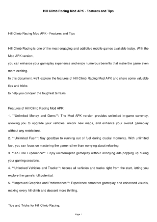 hill climb racing mod apk