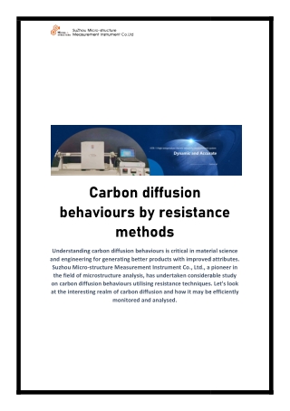 Carbon diffusion behaviors  by resistance methods