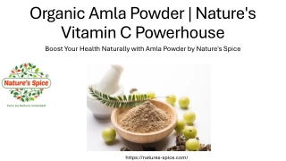 Organic Amla Powder - Health Benefits and Applications