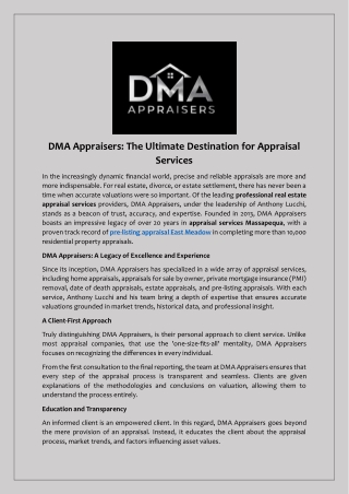 pre-listing appraisal East Meadow