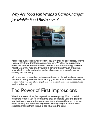 Why Are Food Van Wraps a Game-Changer for Mobile Food Businesses
