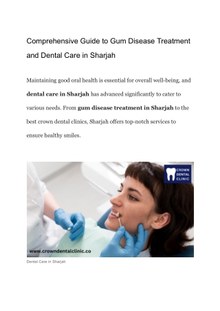 Comprehensive Guide to Gum Disease Treatment and Dental Care in Sharjah