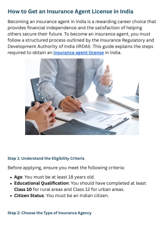 Become an Insurance Agent in India: A Complete Guide