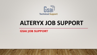 Alteryx Job support