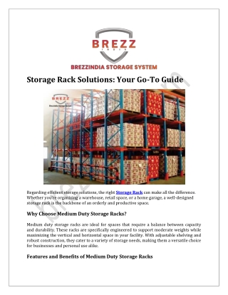 Storage Rack Solutions_ Your Go-To Guide