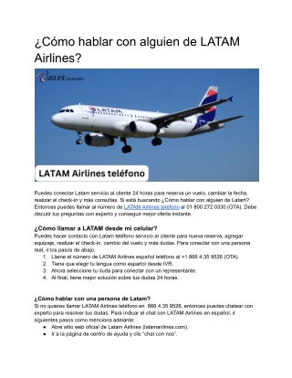 ¿Cómo hablar con alguien de LATAM Airlines