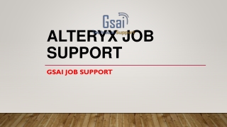 Alteryx Job support