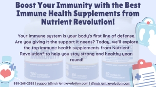 Boost Your Immunity with the Best Immune Health Supplements from Nutrient Revolution!