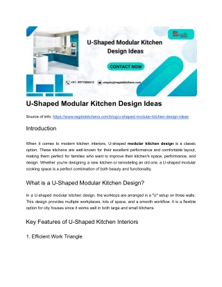 U-Shaped Modular Kitchen Design Ideas