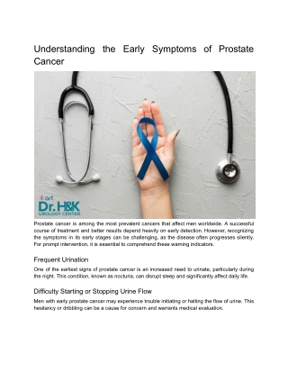 Understanding the Early Symptoms of Prostate Cancer