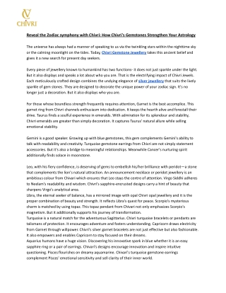 Reveal the Zodiac symphony with Chivri_ How Chivri's Gemstones Strengthen Your Astrology