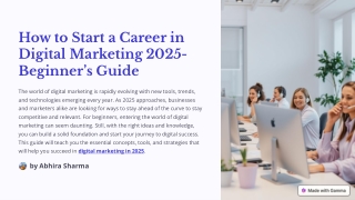 How to Start a Career in Digital Marketing 2025 - Beginner’s Guide