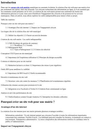 Création de site web mairie : Les outils indispensables