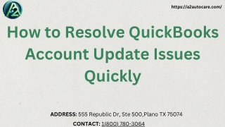 How to Resolve QuickBooks Account Update Issues Quickly